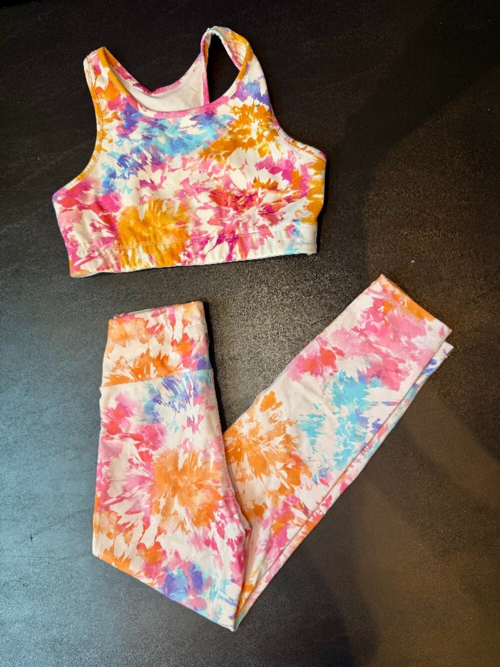 NEW Tween‎ Girls Tie Dye Sports Set Bra Leggings XS lululemon